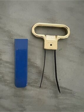Vintage Two Prong Cork Puller Wine Bottle Opener Epic USA Blue